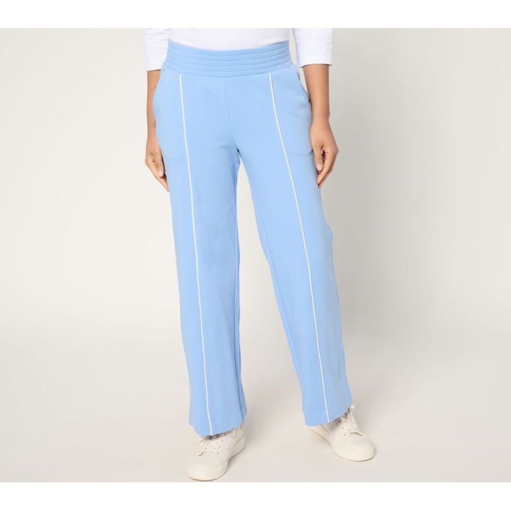 Liberare Women's Pants Sz XL Full Length Pant Front Piping Detail Blue A685286